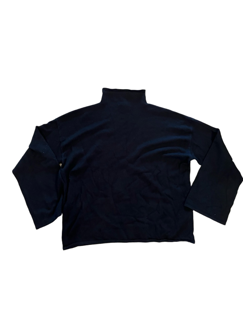 Joseph A. Black Mock Neck Sweater Wide Sleeve Size Small EUC